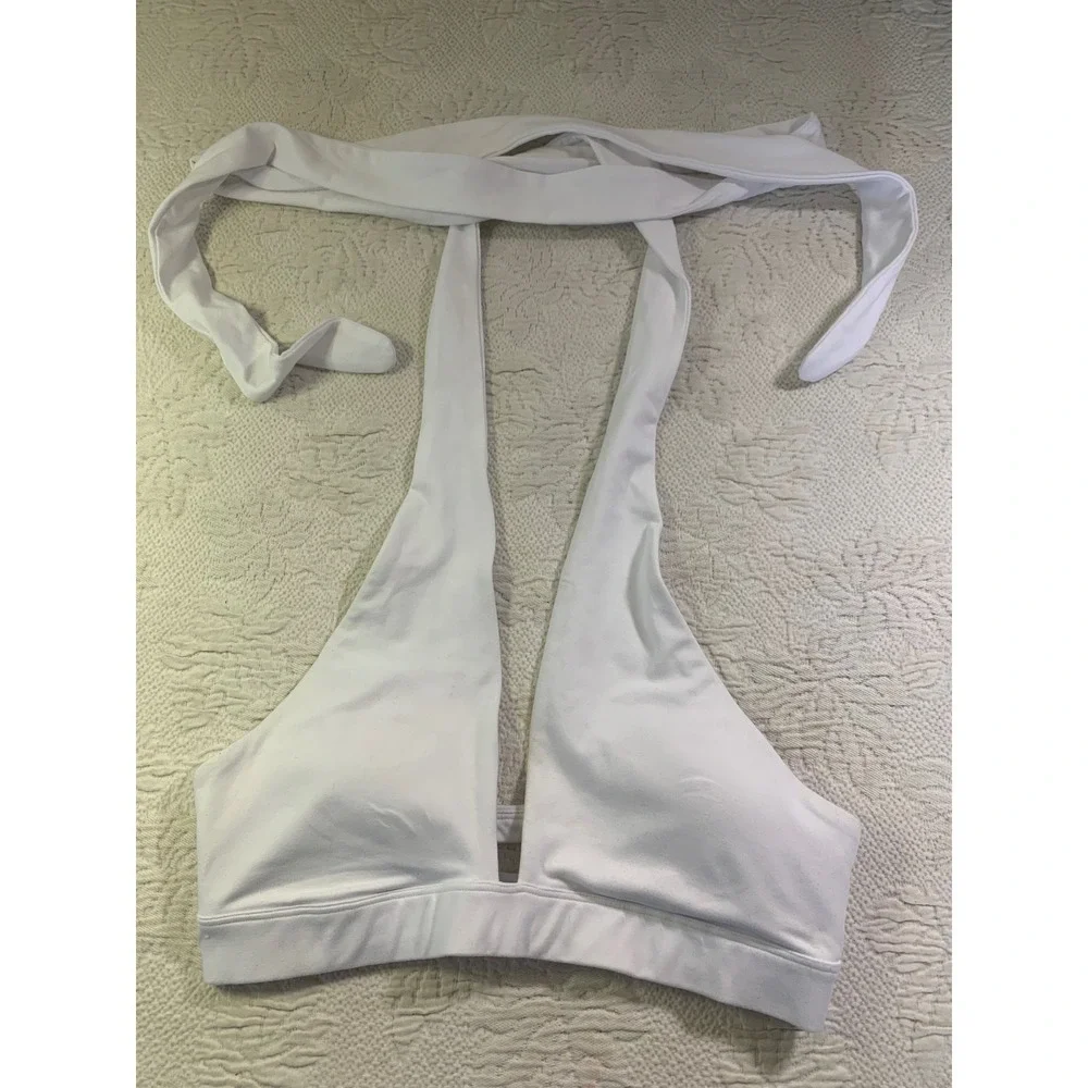Alo Yoga Switch It Up Halter Bra Top White Wrap Multi-Way W9510R Yoga Sports Bra